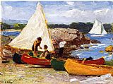 Edward Henry Potthast Canoes and Sailboats painting